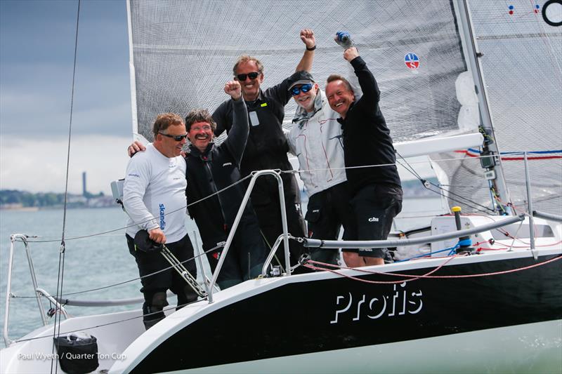 The Protis team retain the 2021 Quarter Ton Cup photo copyright Paul Wyeth / www.pwpictures.com taken at Royal Yacht Squadron and featuring the Quarter Tonner class