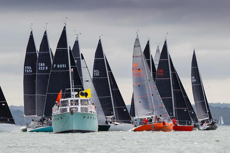 Start on day 3 of the 2021 Quarter Ton Cup photo copyright Paul Wyeth / www.pwpictures.com taken at Royal Yacht Squadron and featuring the Quarter Tonner class