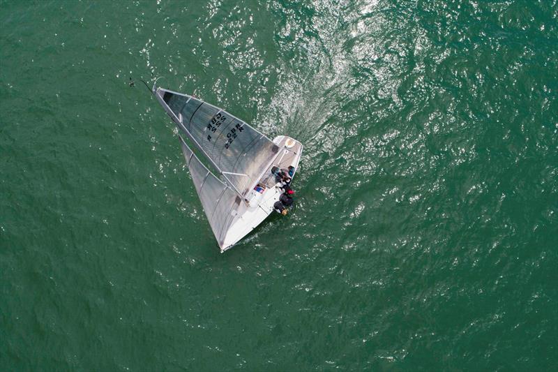 Ariel shot of Niall Dowlings Per Elisa competing in the Quarter Ton Cup - photo © Waterline Media