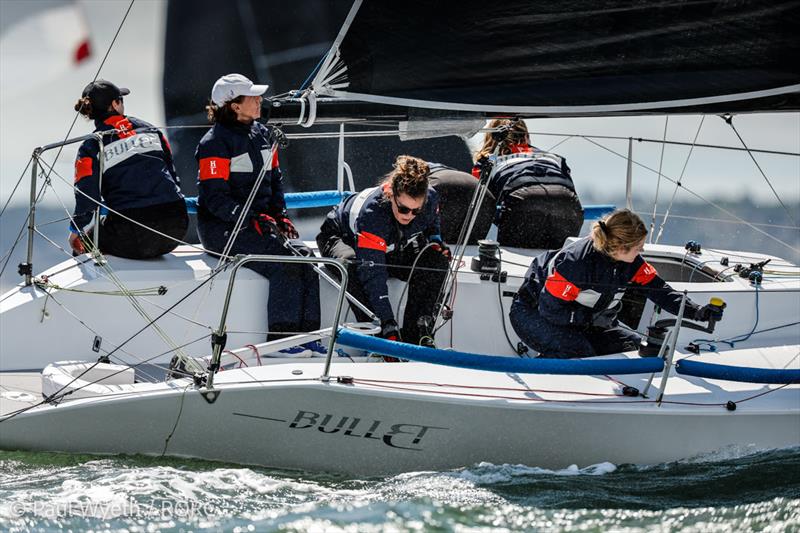 Louise Morton's Quarter Ton Bullet on RORC Vice Admiral's Cup Day 1 photo copyright Paul Wyeth / www.pwpictures.com taken at Royal Ocean Racing Club and featuring the Quarter Tonner class