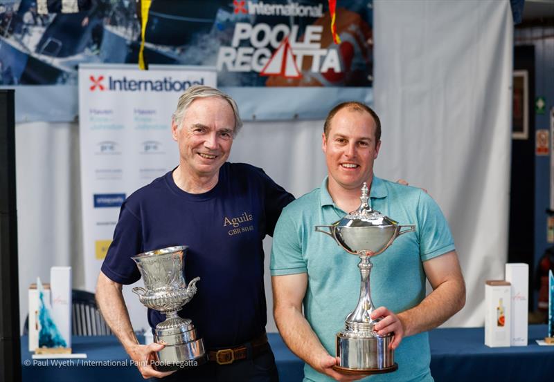 A trophy haul for Aguila, including the Canford Cup, at the International Paint Poole Regatta 2026 Prize Giving - photo © Paul Wyeth / www.pwpictures.com