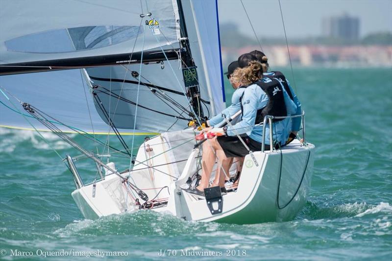 racegeek D10 in use during the J/70 Midwinters 2018 photo copyright Marco Oquendo / www.imagesbymarco.com taken at  and featuring the  class
