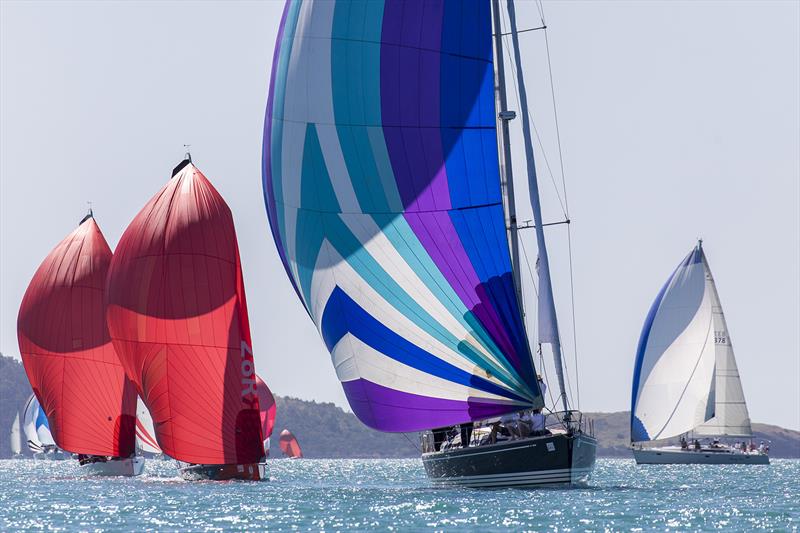 Fleet displaying their colours. Airlie Beach Race Week photo copyright Andrea Francolini taken at Whitsunday Sailing Club and featuring the  class