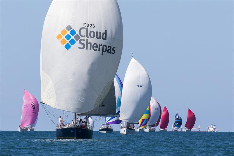 Must be a smudge of squirt around to fill the bags - here Pilgrim leads the fleet down... - photo © Andrea Francolini