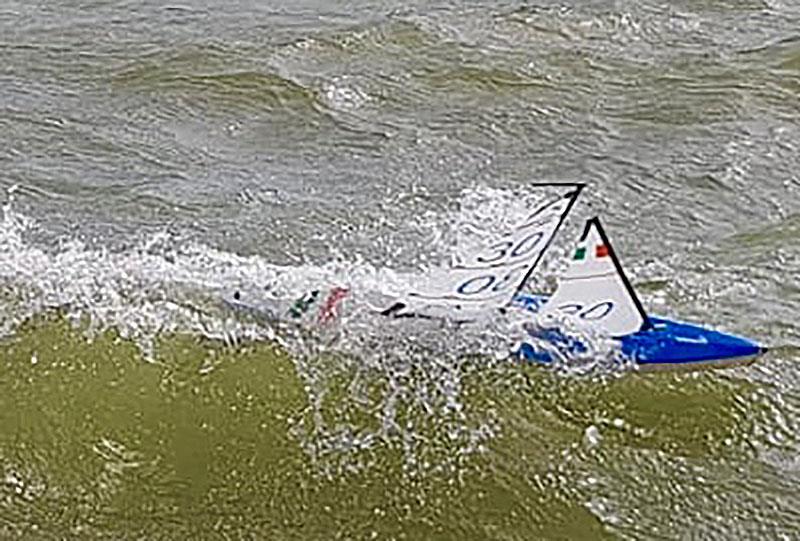 Dragonforce 65 (DF65) - in a blow at the Worlds in Italy photo copyright Phil Burgess taken at  and featuring the Radio Sailing class