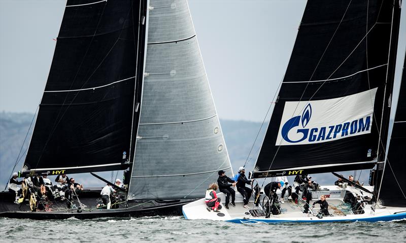 Team Aqua and Bronenosec Sailing Team go head to head during the RC44 Marstrand Cup match racing photo copyright Pedro Martinez / Martinez Studio taken at  and featuring the RC44 class
