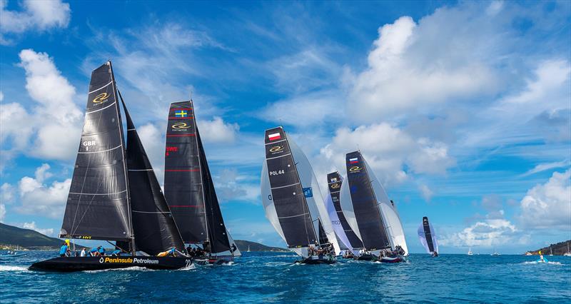 Artemis Racing on her way to victory on day 2 of the RC44 Virgin Gorda Cup fleet racing photo copyright Nico Martinez / www.MartinezStudio.es taken at  and featuring the RC44 class
