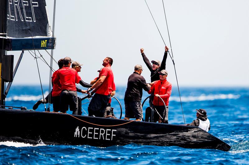 Tactician Adrian Stead celebrates onboard Team CEEREF at the RC44 World Championship Marina de Sotogrande photo copyright Pedro Martinez / Martinez Studio taken at Sotogrande Yacht Club and featuring the RC44 class