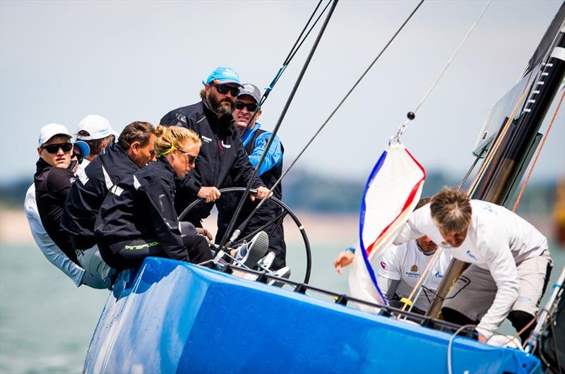 Vladimir Liubomirov on the helm and Michele Ivaldi calling tactics on Bronenosec on day 1 of the RC44 Portsmouth Cup photo copyright Pedro Martinez / www.MartinezStudio.es taken at  and featuring the RC44 class