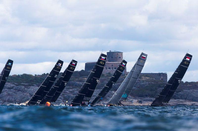 The fleet battles through a choppy seaway in Marstrand 2017 photo copyright Pedro Martinez / Martinez Studio taken at  and featuring the RC44 class