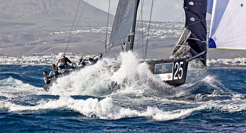 Chris Bake's Team Aqua relished the big conditions of race three - 2018 RC44 Calero Marinas Cup photo copyright www.MartinezStudio.es taken at  and featuring the RC44 class