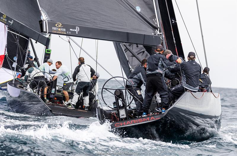 Charisma followed Team Aqua around the top mark - 2018 RC44 Calero Marinas Cup photo copyright www.MartinezStudio.es taken at  and featuring the RC44 class