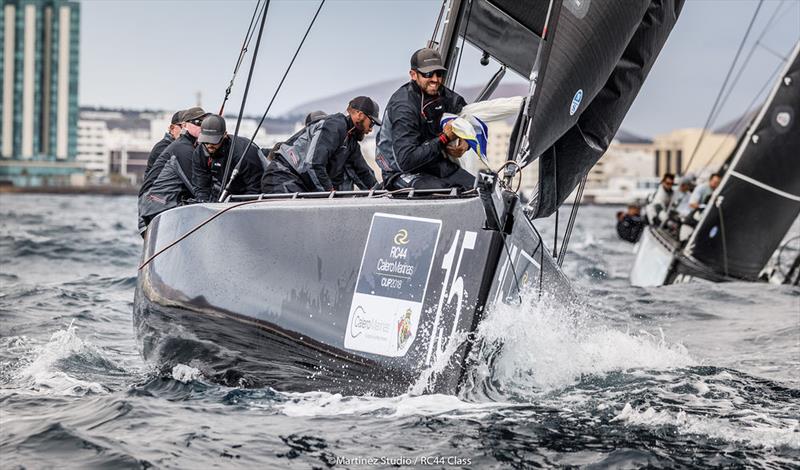 Preparing for the hoist on Charisma - 2018 RC44 Calero Marinas Cup photo copyright www.MartinezStudio.es taken at  and featuring the RC44 class