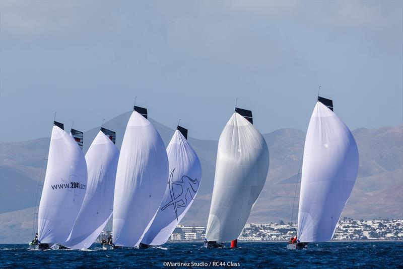 RC44 fleet eating up the miles on the run - 2018 RC44 Calero Marinas Cup photo copyright www.MartinezStudio.es taken at  and featuring the RC44 class