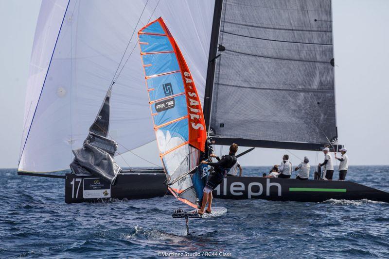 2016 Formula Windsurfing World Champion Alex Cousin on the water with French RC44 team Aleph Racing photo copyright Nico Martinez / MartinezStudio taken at  and featuring the RC44 class
