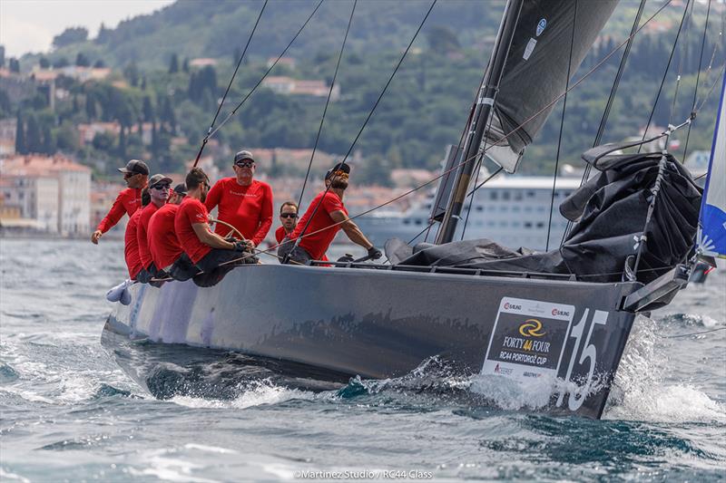 Nico Poons steered Charisma to victory in race 1 - 2018 RC44 Portorož Cup - Day 2 photo copyright Nico Martinez / www.MartinezStudio.es taken at Yacht Club Marina Portorož and featuring the RC44 class