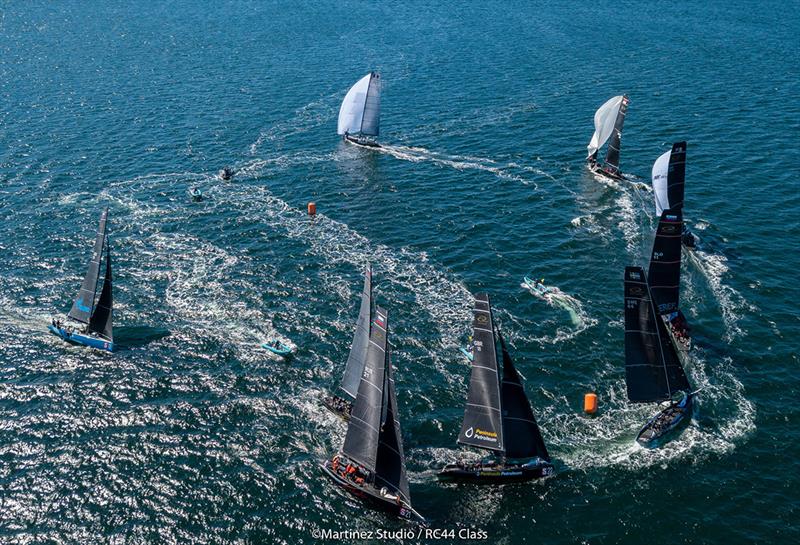 Aleph Racing leads the RC44 fleet going downwind - 2018 RC44 Marstrand Cup - Day 3 photo copyright Martinezstudio.es taken at  and featuring the RC44 class