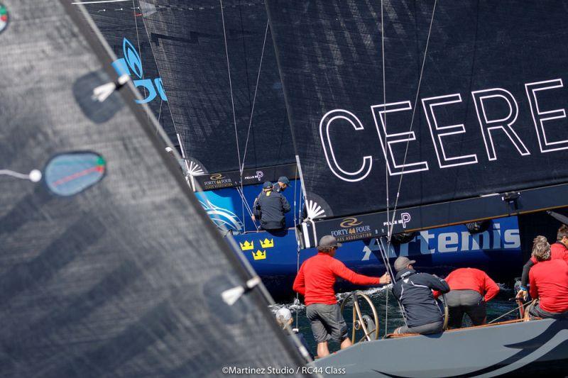 Close racing on the RC44 Marstrand Cup race track photo copyright Nico Martinez / MartinezStudio taken at  and featuring the RC44 class