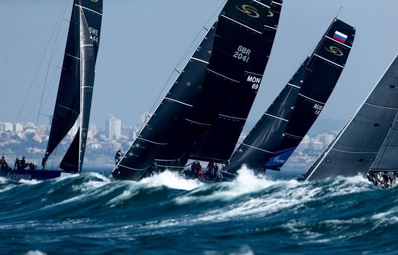 Challenging conditions for the RC44 crews in Cascais photo copyright Martinez Studio / RC44 Class taken at  and featuring the RC44 class