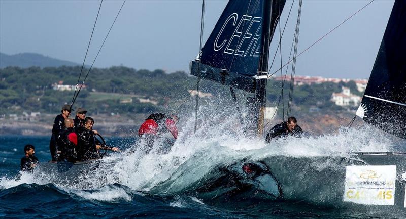 Igor Lah's Team CEEREF breaks through the Atlantic swell photo copyright Martinez Studio / RC44 Class taken at  and featuring the RC44 class