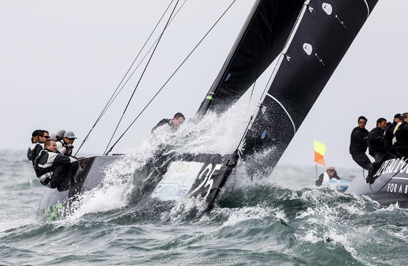 With Chris Bake on the helm, Team Aqua moved up to second overall on day 3 of the RC44 Cascais Cup - photo © Nico Martinez / www.MartinezStudio.es