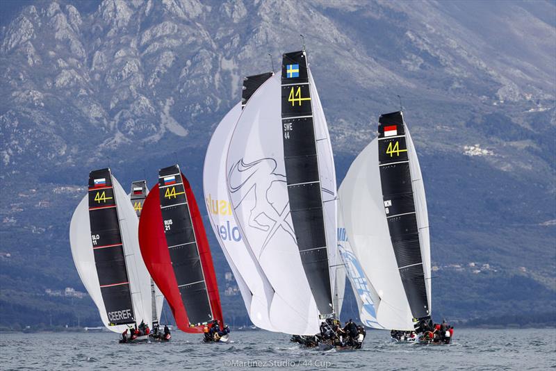 The rain held off today despite dramatic cloud cover over the mountains surrounding the Bay of Tivat - 2019 44Cup Porto Montenegro - photo © MartinezStudio.es