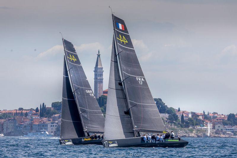 Aleph Racing shows Peninsula Petroleum the way upwind - Adris 44Cup Rovinj, Day 3 photo copyright MartinezStudio.es taken at  and featuring the RC44 class