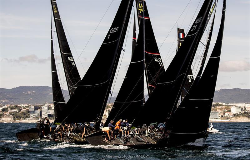 Practice racing today took place in brisk conditions off Cascais photo copyright Pedro Martinez / Martinez Studio taken at Porto Montenegro Yacht Club and featuring the RC44 class