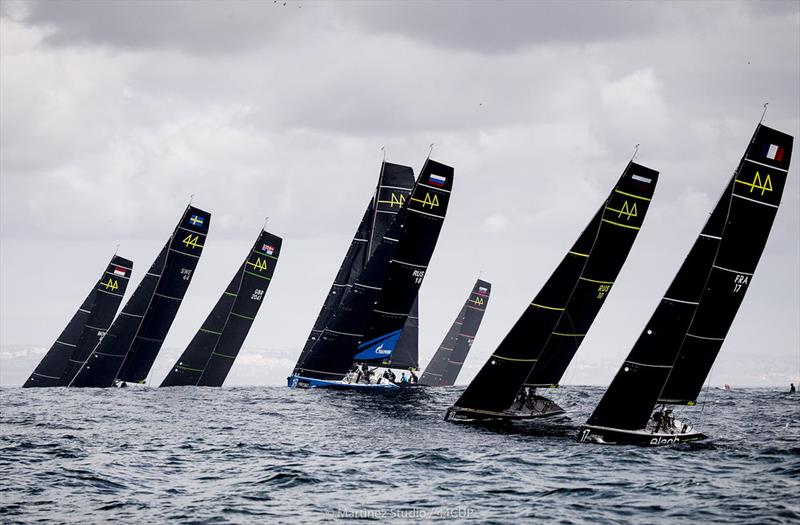 Thanks to the swell the horizon was moving throughout the day and made it changing for helmsman and trimmers alike - 44Cup Cascais photo copyright Pedro Martinez / Martinez Studio taken at Porto Montenegro Yacht Club and featuring the RC44 class