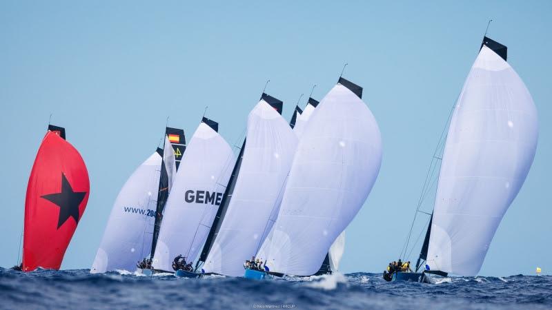 The fleet of eleven RC44s racing in Porto Cervo - photo © Nico Martinez / 44Cup