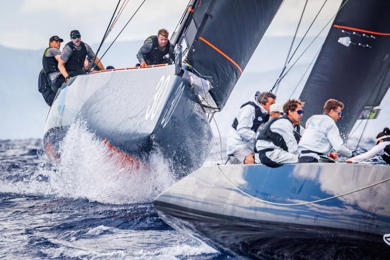 Choppy seas and spectacular racing on the second day of the RC44 Porto Cervo Cup - photo © Nico Martinez / 44Cup