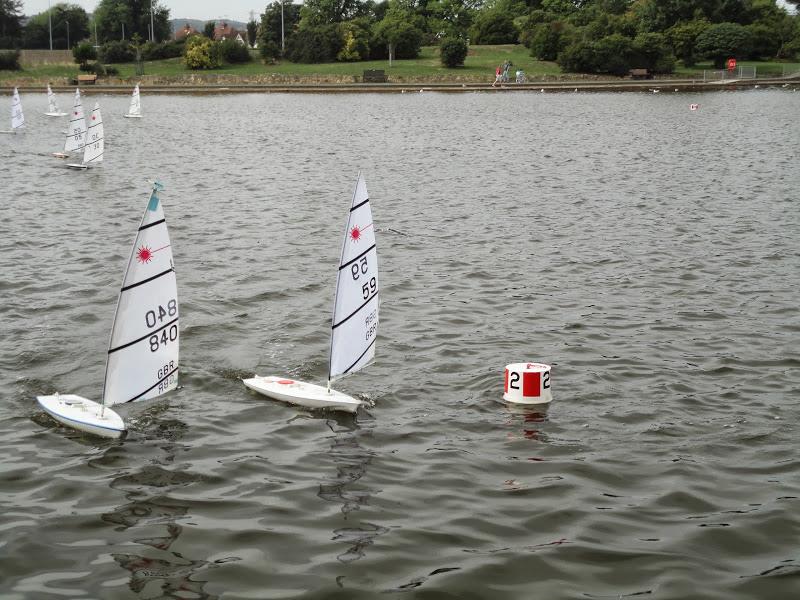 Close racing at the Eastbourne RC Laser TT photo copyright EDMYC taken at Eastbourne & District Model Yacht Club and featuring the RC Laser class