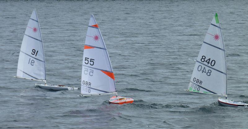 Shaun Holbeche (91), Hugo Chandor (55) and David Fowler (840) in the RC Laser Northern District Championship photo copyright Rob Wheeler taken at West Lancashire Yacht Club and featuring the RC Laser class