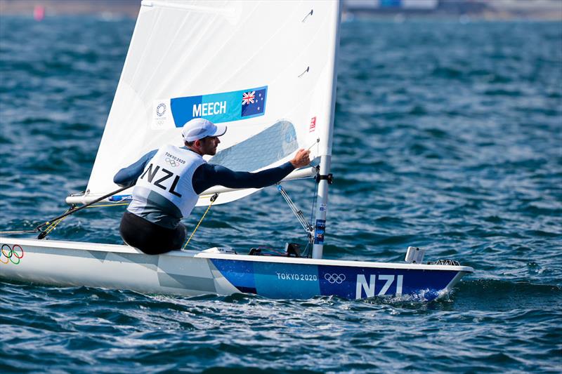 Sam Meech (NZL) was 19th in the first race on Day 1 of  the Tokyo 2021 Olympic Laser regatta photo copyright Sailing Energy / World Sailing taken at Yachting New Zealand and featuring the RC Laser class