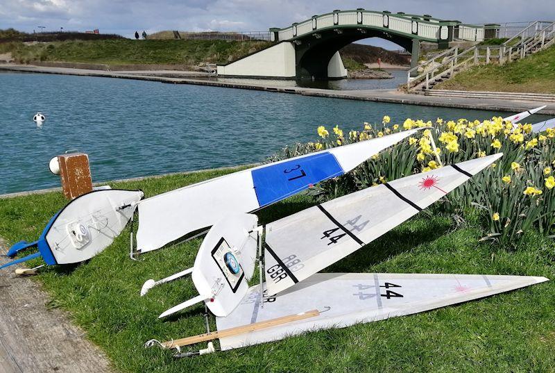 RC Laser next to a Mustang photo copyright Tony Wilson taken at Fleetwood Model Yacht Club and featuring the RC Laser class