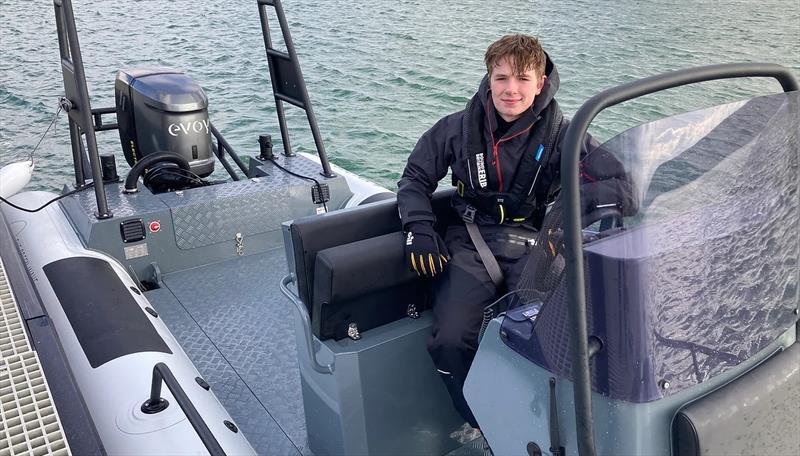 Harry in boat - Round Britain eRIB Challenge 2024 - photo © Round Britain eRIB