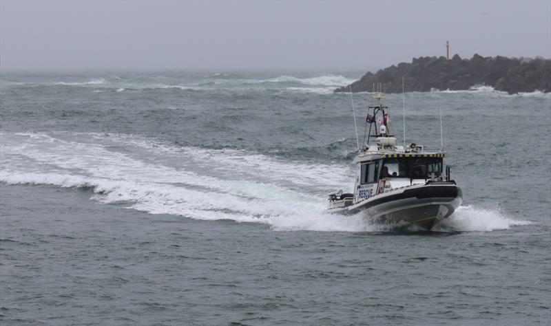 Marine Rescue NSW vessel Ballina 30 safely navigates a bar crossing photo copyright Marine Rescue NSW taken at  and featuring the RIB class