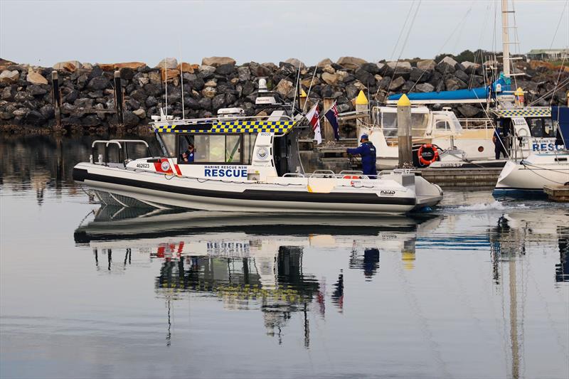 Woolgoolga 30 departs Coffs Harbour Marina photo copyright Marine Rescue NSW taken at  and featuring the RIB class