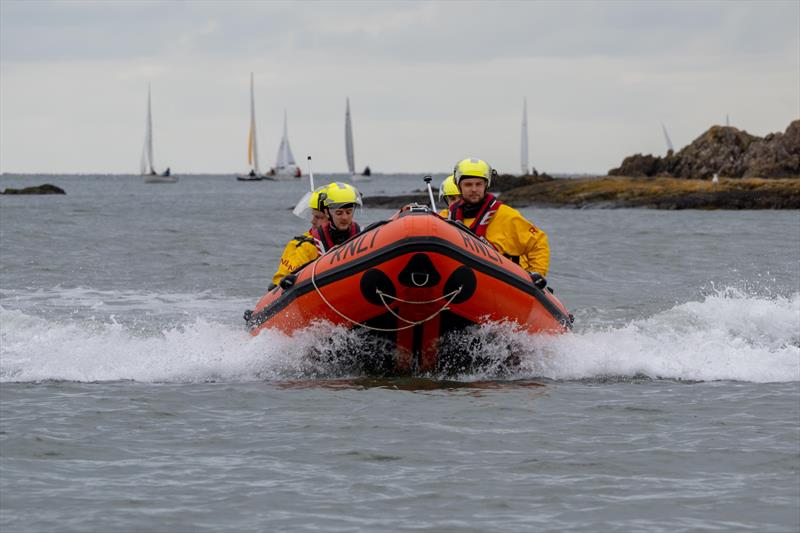 Kippford RNLI lead the first of the boats - Solway Yacht Club's Kippford Week and the Kippford RNLI Regatta - photo © Margaret Purkis