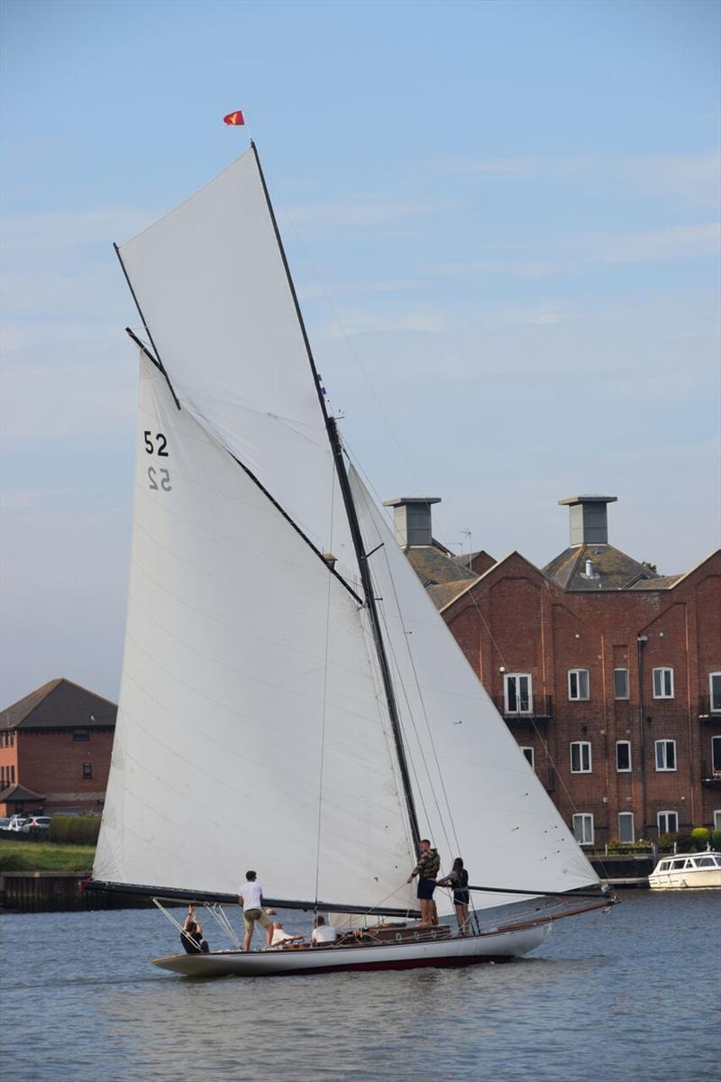 Maidie under full sail at Oulton Week 2017 photo copyright Trish Barnes taken at Waveney & Oulton Broad Yacht Club and featuring the River Cruiser class