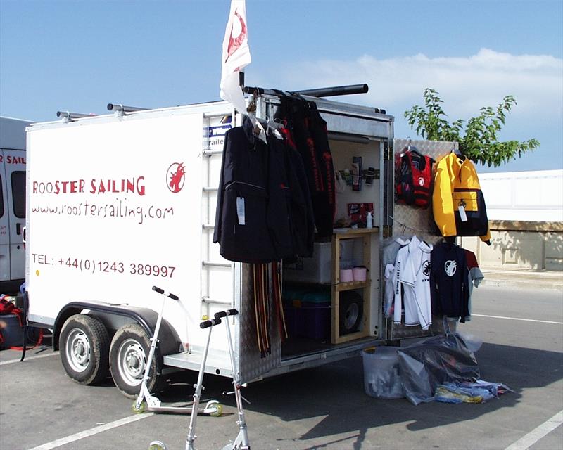 The Rooster Sailing trailer during the Radial Worlds at Barcelona in 2001 - photo © Rooster Sailing