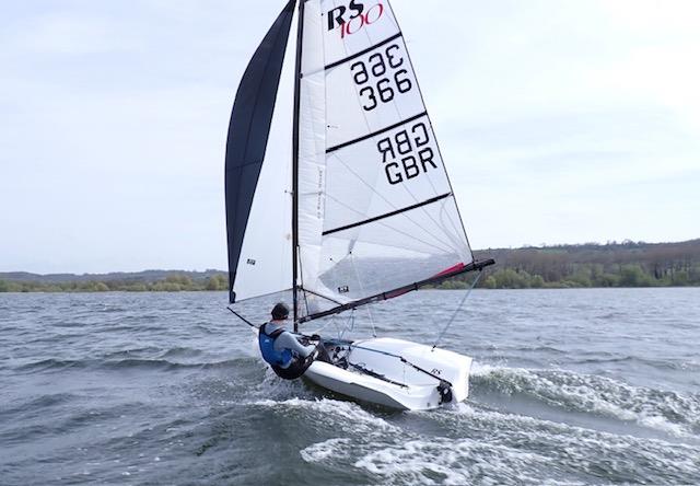 RS100 Class Association Training at Chew - Tom Hirst showing good downwind technique photo copyright CVLSC taken at Chew Valley Lake Sailing Club and featuring the RS100 class