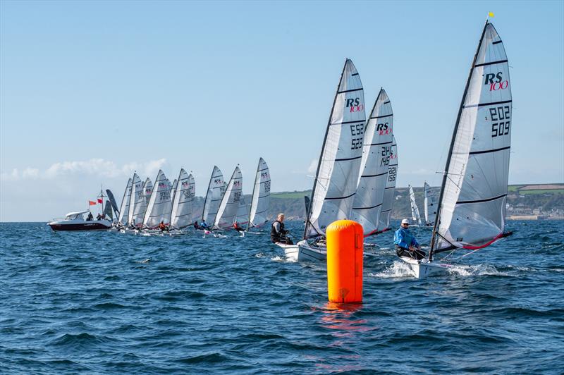 Clive Eplett at the pin end during the Noble Marine RS100 Nationals at Mount's Bay - photo © Lee Whitehead / www.photolounge.co.uk