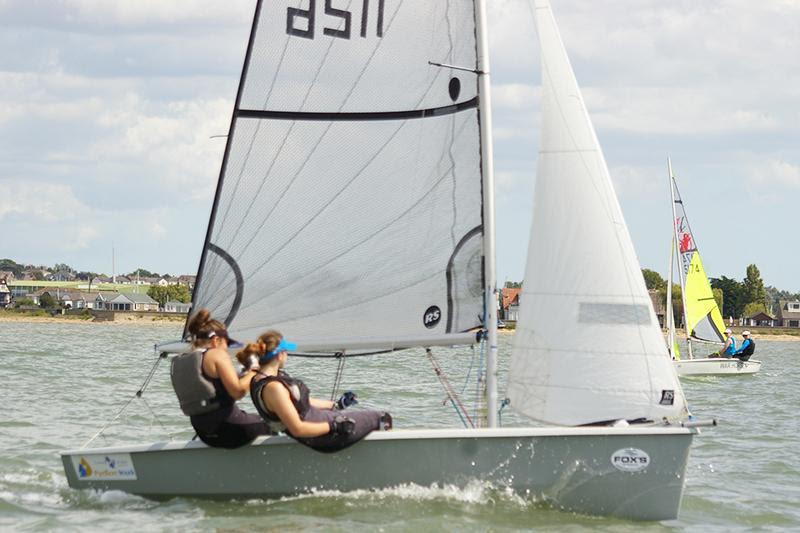 Rebecca Bines and Connie Hughes on day 5 at Learning & Skills Solutions Pyefleet Week photo copyright Pete Purkiss taken at Brightlingsea Sailing Club and featuring the RS200 class