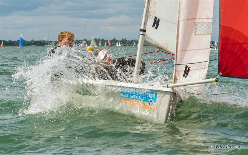 RS200s were the largest (and sometimes wettest) fleet at Chichester Harbour Race Week 2017 photo copyright Peter Hickson taken at Hayling Island Sailing Club and featuring the RS200 class