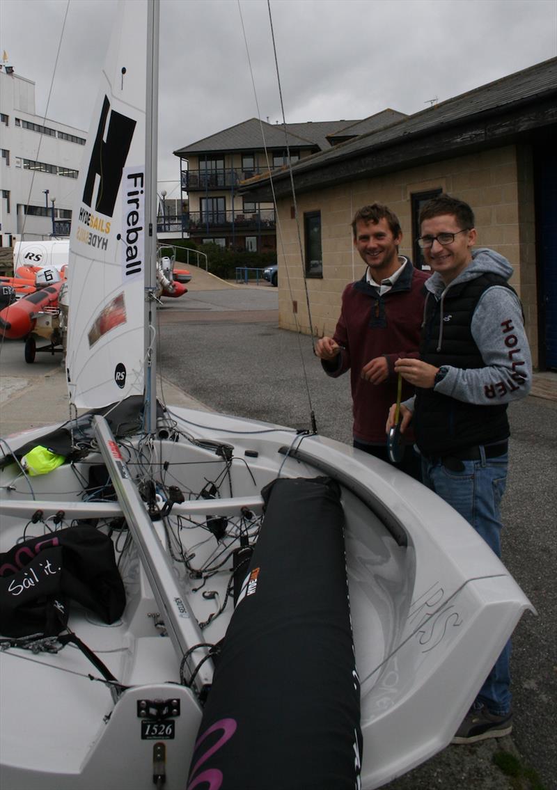 Rig tuning. Matt Burge and Tom Pygall (Fireball) prepare for today's training session ahead of the 2017 Endeavour Trophy photo copyright Sue Pelling taken at Royal Corinthian Yacht Club and featuring the RS200 class