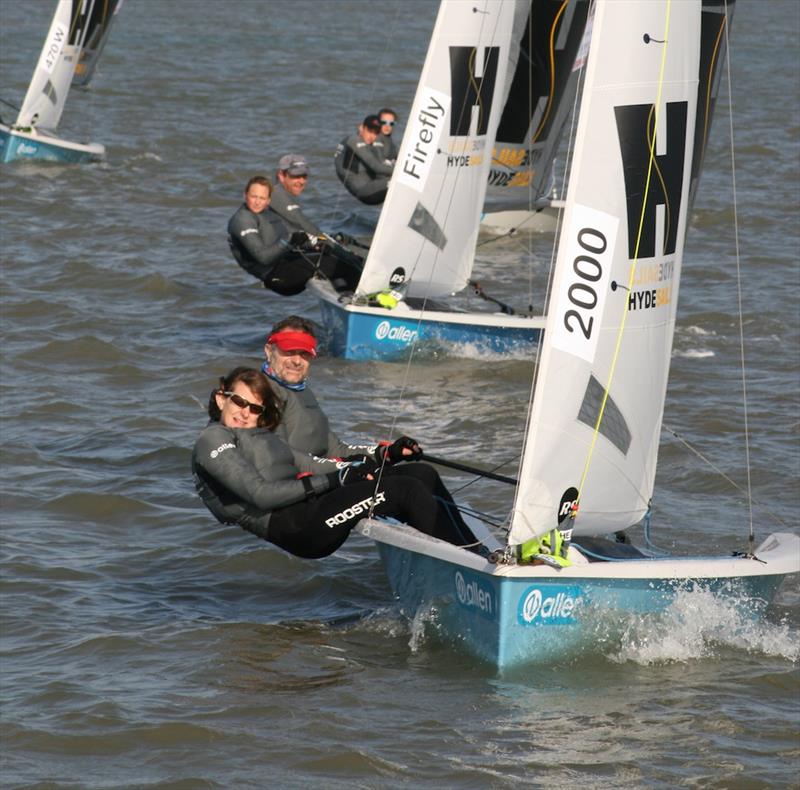 Steve and Sarah Cockerill (2000) enjoying the close racing at the front of the fleet during the 2017 Endeavour Trophy - photo © Sue Pelling