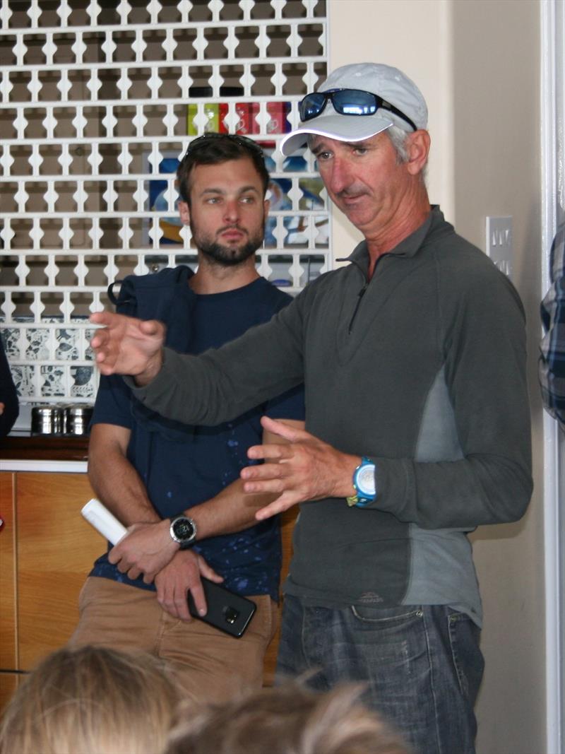 Steve Irish, Endeavour Trophy coach, speaking at today's lunchtime session on the Endeavour Trophy training day photo copyright Sue Pelling taken at Royal Corinthian Yacht Club and featuring the RS200 class