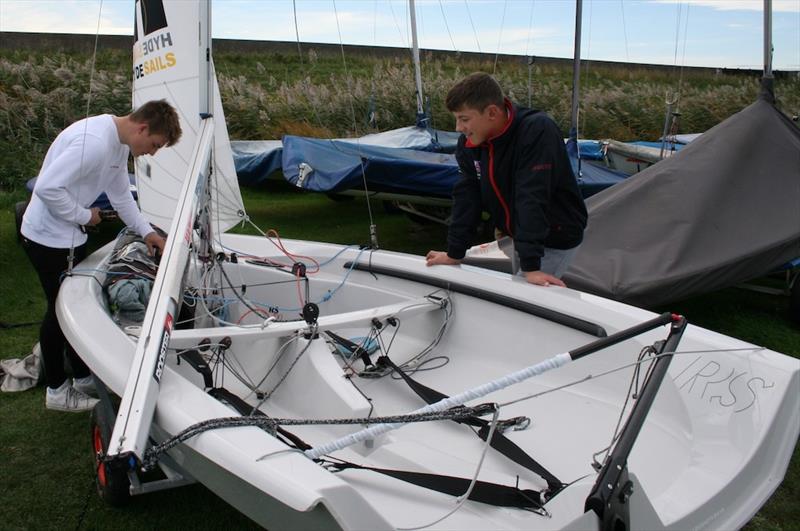 Rhys Lewis and Drew Wright looking forward a good breeze on the Endeavour Trophy training day photo copyright Sue Pelling taken at Royal Corinthian Yacht Club, Burnham and featuring the RS200 class