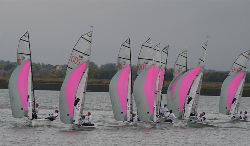 Close, downwind action in Sunday's lighter winds during the 2018 Endeavour Trophy - photo © Sue Pelling